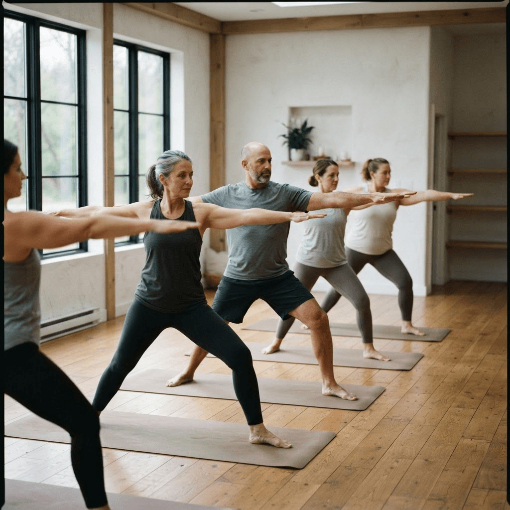 Práctica de yoga guiada en is Espacio de Yoga, Parque Avellaneda